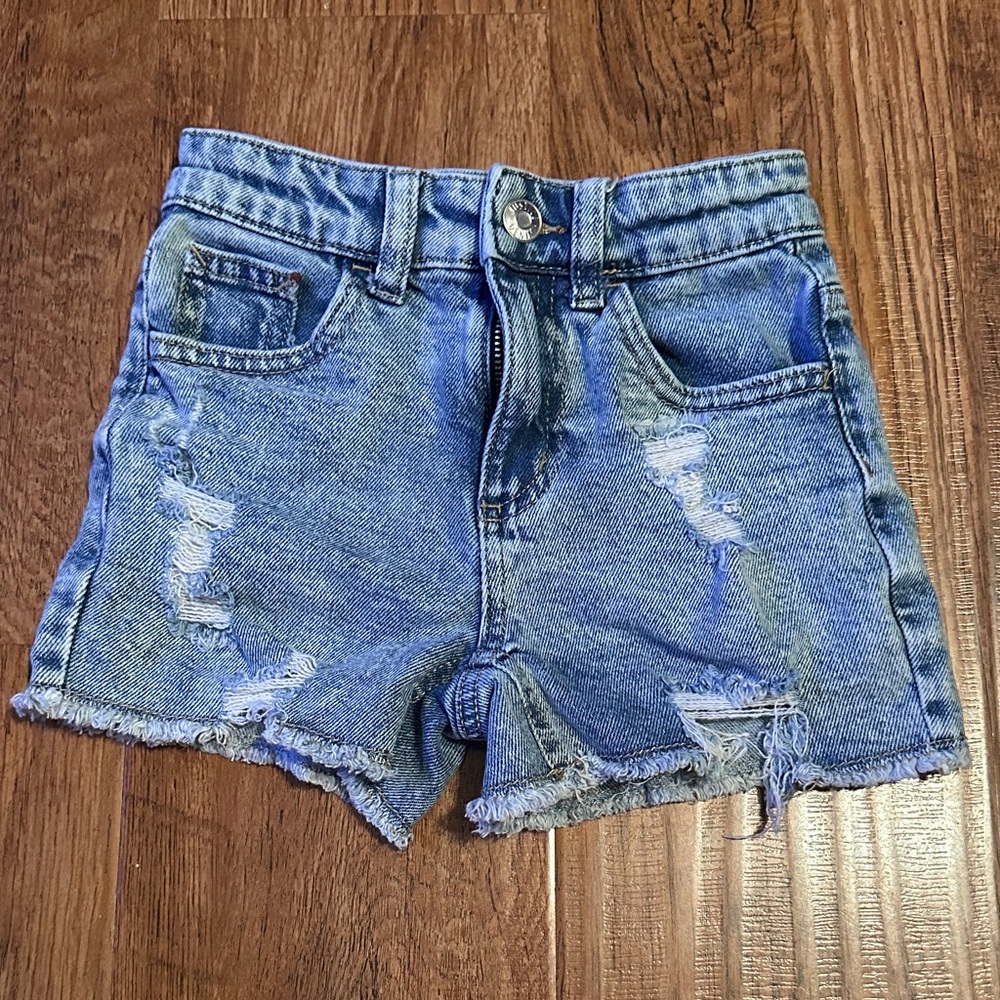 Justice Light Blue Ripped Jean Shorts